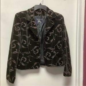 Burberry Embroidered Velvet Blazer
